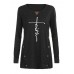 Women Long Sleeve Round Neck Button Side Loose Casual T-shirts Women Long Sleeve Round Neck Button Side Loose Casual T-shirts
