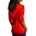 Casual Women V-neck Long Sleeve Pleated T-shirts Casual Women V-neck Long Sleeve Pleated T-shirts