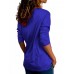 Casual Women V-neck Long Sleeve Pleated T-shirts Casual Women V-neck Long Sleeve Pleated T-shirts