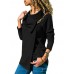 Women Casual Turn-Down Collar Leather Buckle Irregular Hem T-shirts Women Casual Turn-Down Collar Leather Buckle Irregular Hem T-shirts