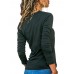 Women Halter Long Sleeve Solid Color Casual T-shirts Women Halter Long Sleeve Solid Color Casual T-shirts