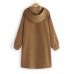Women Casual Long Sleeve Hooded Trench Corduroy Long Coats Women Casual Long Sleeve Hooded Trench Corduroy Long Coats