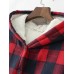 Women Casual Button Hooded Plaid Coats with Pocket Women Casual Button Hooded Plaid Coats with Pocket