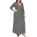 Plus Size Vintage Printed V-neck 3/4 Sleeve Maxi Dress Plus Size Vintage Printed V-neck 3/4 Sleeve Maxi Dress