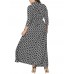 Plus Size Vintage Printed V-neck 3/4 Sleeve Maxi Dress Plus Size Vintage Printed V-neck 3/4 Sleeve Maxi Dress