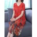 Plus Size Art Print Short Sleeve Elegant Women Dress Plus Size Art Print Short Sleeve Elegant Women Dress