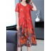 Plus Size Art Print Short Sleeve Elegant Women Dress Plus Size Art Print Short Sleeve Elegant Women Dress